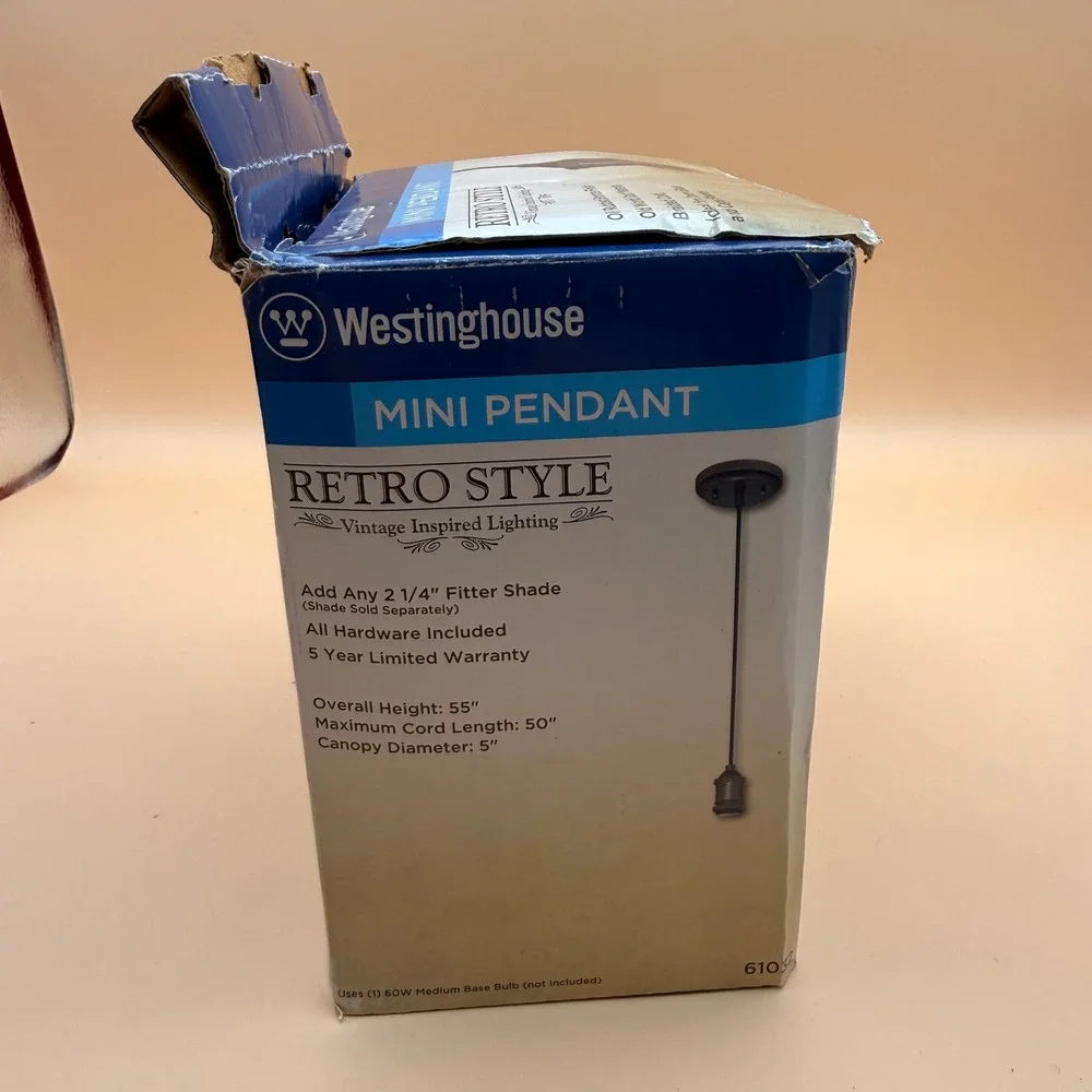 Westinghouse 61032 Mini‎ Pendant Hanging Light, Oil Rubbed Bronze Finish